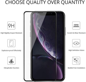 Yüksek kaliteli ipek ekran 9H 2.5D cep telefonu temperli cam Iphone X Xs XR XS Max ekran koruyucu - Product Image 5