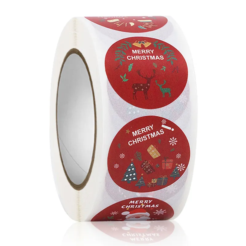 Selamat Natal Stiker Santa Claus Rusa Permen Kue Tas Segel Stiker untuk Hadiah DIY Paket Baking Amplop Alat Tulis Dekorasi