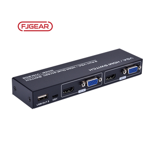 VHK202 Fjgear原始设备制造商2端口高清音频和视频Vga/Hdmi Kvm双屏切换器4K @ 30hz选择器Vga/Hdmi，带Kvm切换器 - Product Image 2