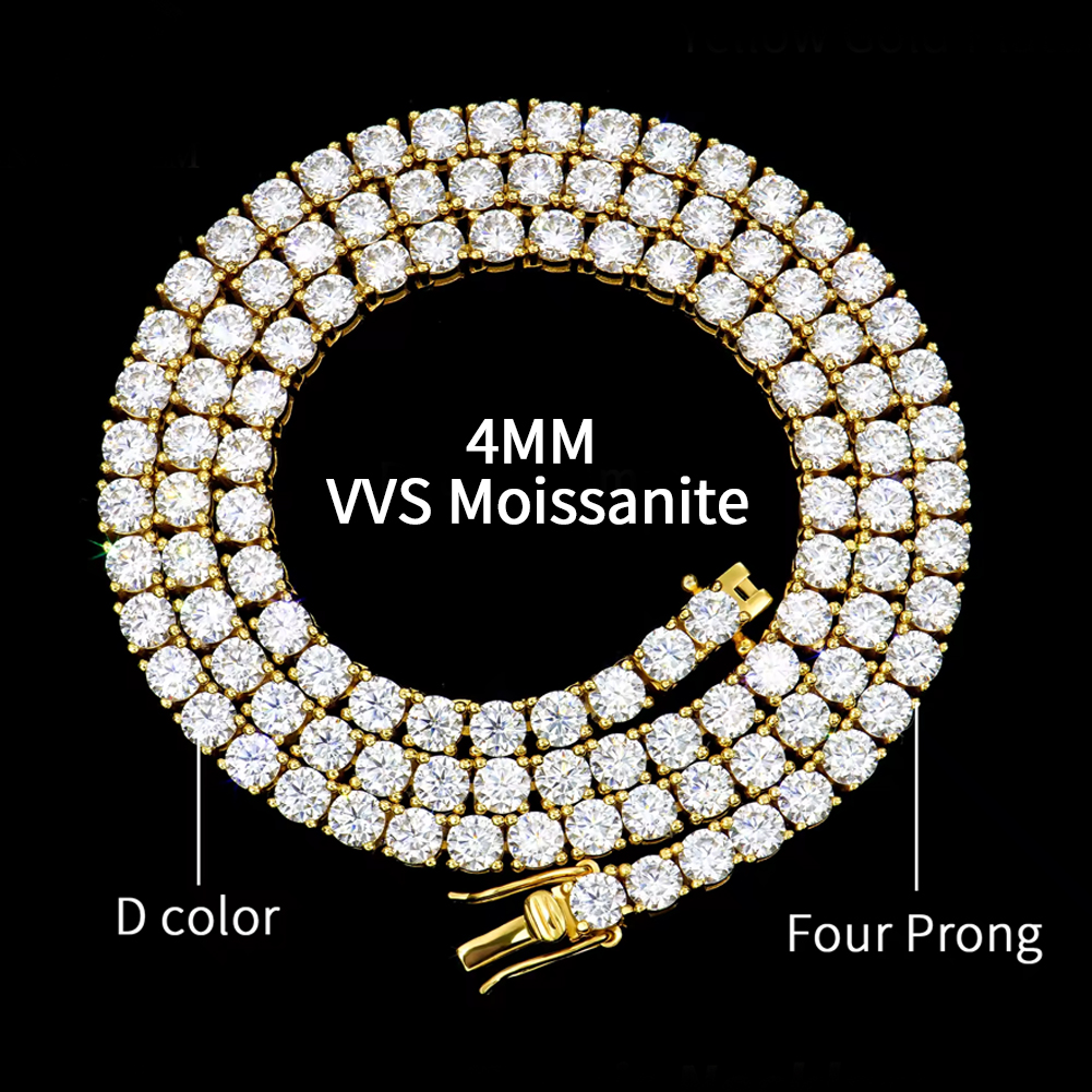 Gold 4mm Moissanite
