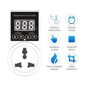 Digital <strong>Timer</strong> Socket Thermostat EU Plug Temperature <strong>Controller</strong> Sockets Outlet Time Control Switch Heating Cooling With <strong>Sensor</strong>