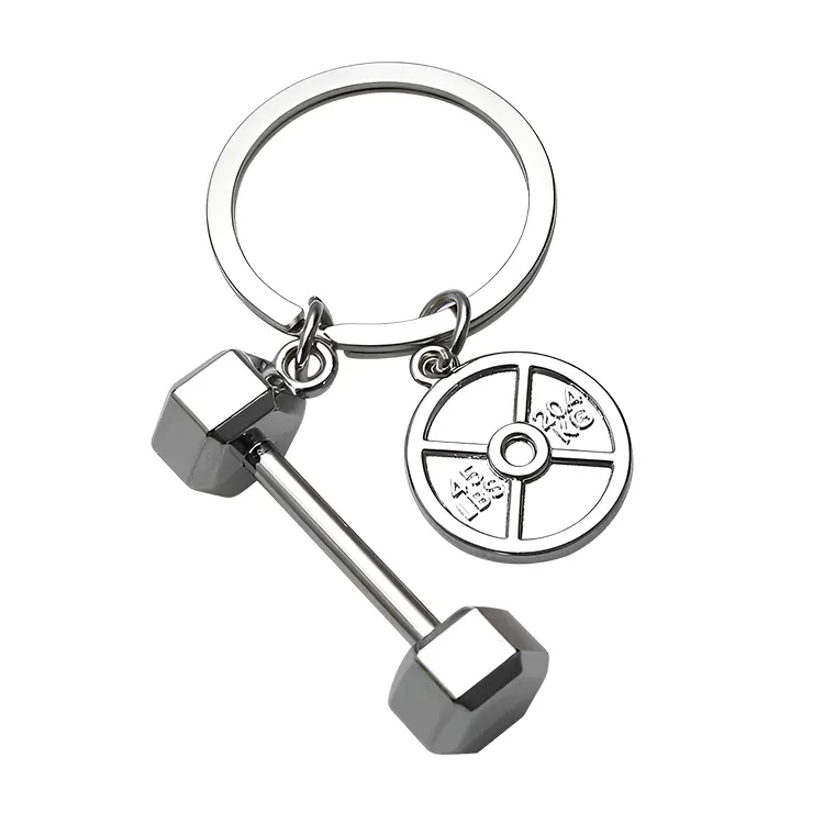 Chaveiro esportivo vintage com barra de força para homens, chaveiro de metal para academia e fitness, ideal para presentes