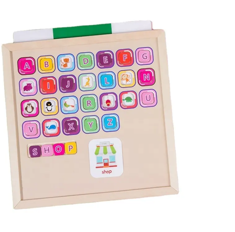 Montessori parole inglesi Puzzle per bambini colore e cognizione animale in legno giocattolo educativo alfabeto lettera bordo di corrispondenza