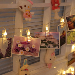 [Remote &amp; <strong>Timer</strong>] 16 Feet 40 <strong>LED</strong> Photo Clip <strong>String</strong> <strong>Lights</strong> (Warm White) - 8 Modes Choice Battery Operated Photo Clips - Product Image 2