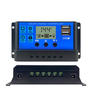 Controlador solar PWM de tipo actualizado con interfaz de CC 10A 20A 30A 12V 24V USB Lámpara de calle Sistema inteligente Controlador de carga - Product Image 1