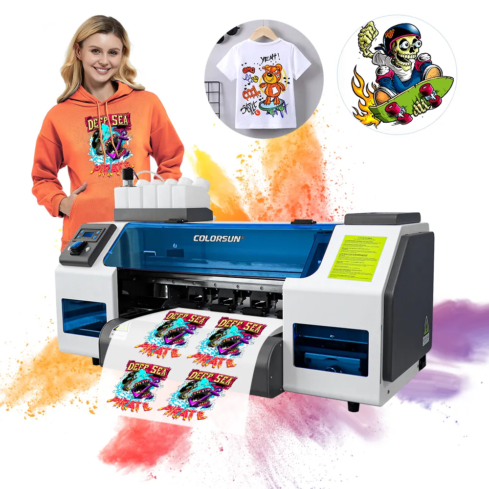 Impresora DTF Digital XP600 de 2 cabezales, impresora de película PET A3 de 30cm, máquina de impresión de camisetas de tela DTF