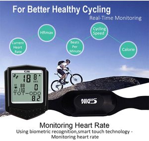 Sunding inalámbrico bicicleta HR monitores bicicleta velocímetro Ciclo del odómetro rastreador ciclismo de ejercicio al aire libre a prueba de lluvia - Product Image 3