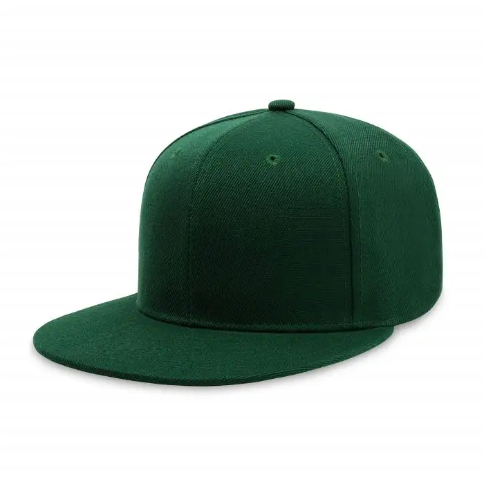 Adjustable Flat Bill Visor Classic Snapback Hat Blank Brim High Top End Trendy Color Style Plain Tone Baseball Cap