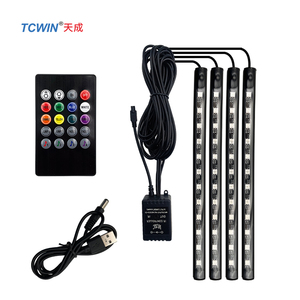 Tcwin RGB подсветка салона автомобиля с музыкальным управлением, USB 5 В, пульт дистанционного управления, активная функция, светодиодный Android совместимый костюм для автомобиля - Product Image 1