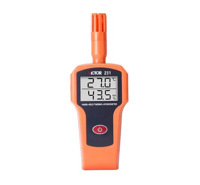 Mini termómetro digital Industrial VICTOR 231, higrómetro con pantalla lcd, medidor de humedad ambiental