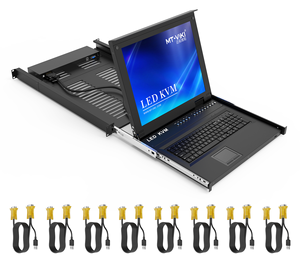 17'' LED IP <strong>KVM</strong> <strong>Switch</strong> 8 Port VGA MT-VIKI IP 1U Rack <strong>KVM</strong> Console Drawer, <strong>LCD</strong> <strong>KVM</strong> <strong>Switch</strong> Over IP - Product Image 2