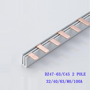 C45 MCB Bus bar 3p MCB Copper <strong>Busbar</strong> Comb <strong>Busbar</strong> for MCB - Product Image 2