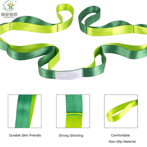 Factory <strong>Custom</strong> 10 <strong>Loops</strong> Non-<strong>elastic</strong> Stretch <strong>Strap</strong> Perfect Home Workout Stretching Out <strong>Strap</strong> for Physical Therapy <strong>Hook</strong> Tape - Product Image 3