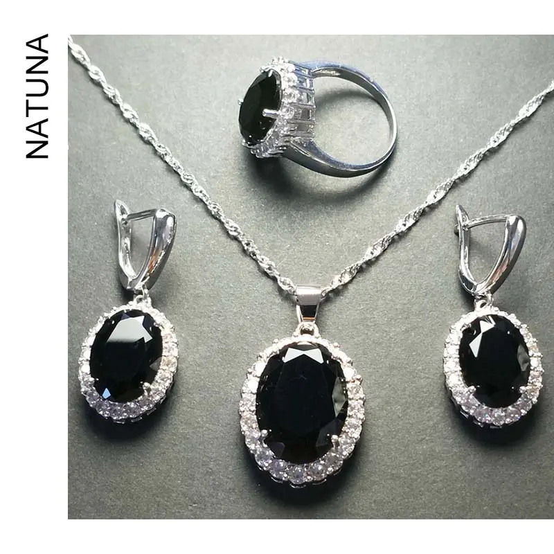 Natuna Zubehör Schmuck Zirkon Geschenk Großhandel 925 Sterling Silber Schmuck Sets Braut schmuck Set für die Hochzeit