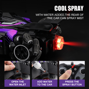 F1ดริฟท์4WD รถ RC ไฟ LED สำหรับรถแข่งรถแข่งของเล่นป้องกันการชน360การหมุนการแสดงความสามารถรวมถึงรีโมทคอนโทรลจำลองแก๊สสเปรย์ - Product Image 3