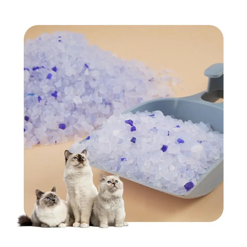Prodotti per animali domestici fragranza Gel di silice sabbia gratis fabbrica spedizione veloce all'ingrosso lettiera per gatti in silice
