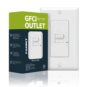UL & CUL elencato 20 Amp con quadrante in bianco GFCI 20A 125V 60Hz, presa elettrica per interni con indicatore a LED