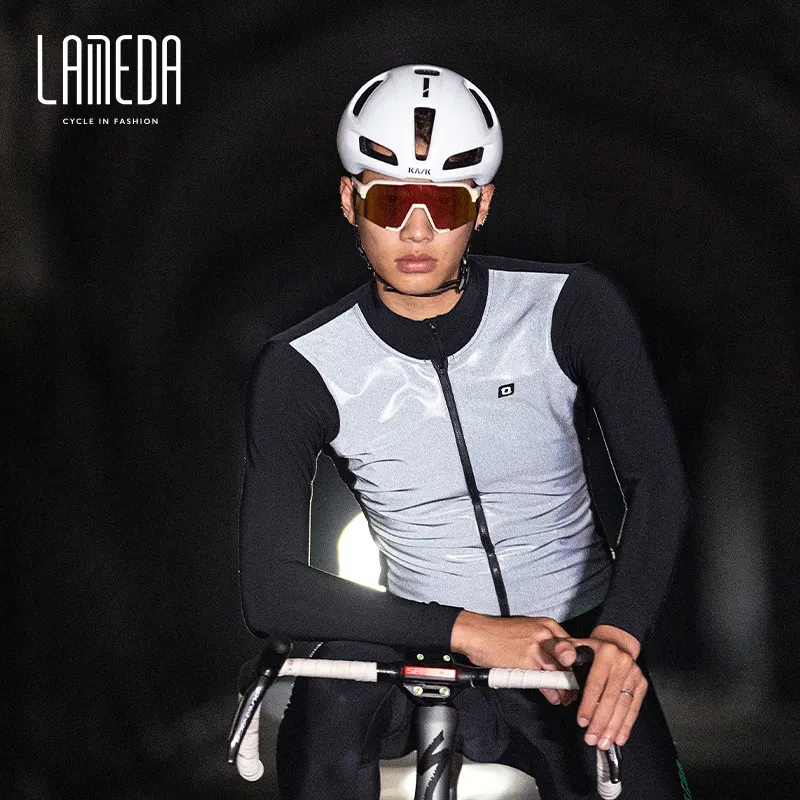 LAMEDA nuovi arrivi maglia da bici da strada riflettente a maniche lunghe maglia da ciclismo traspirante riciclabile maglie da ciclismo per uomo