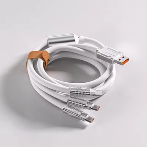 120W Usb A至C型照明微型硅胶编织Usb数据线快速充电3合1多充电线手机 - Product Image 5