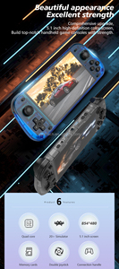 Hicyber คอนโซลเกมมือถือ R50S 5.1นิ้วแบบพกพาสำหรับทีวีคอนโซลวิดีโอเกมพร้อมเครื่องจำลอง20ชิ้น