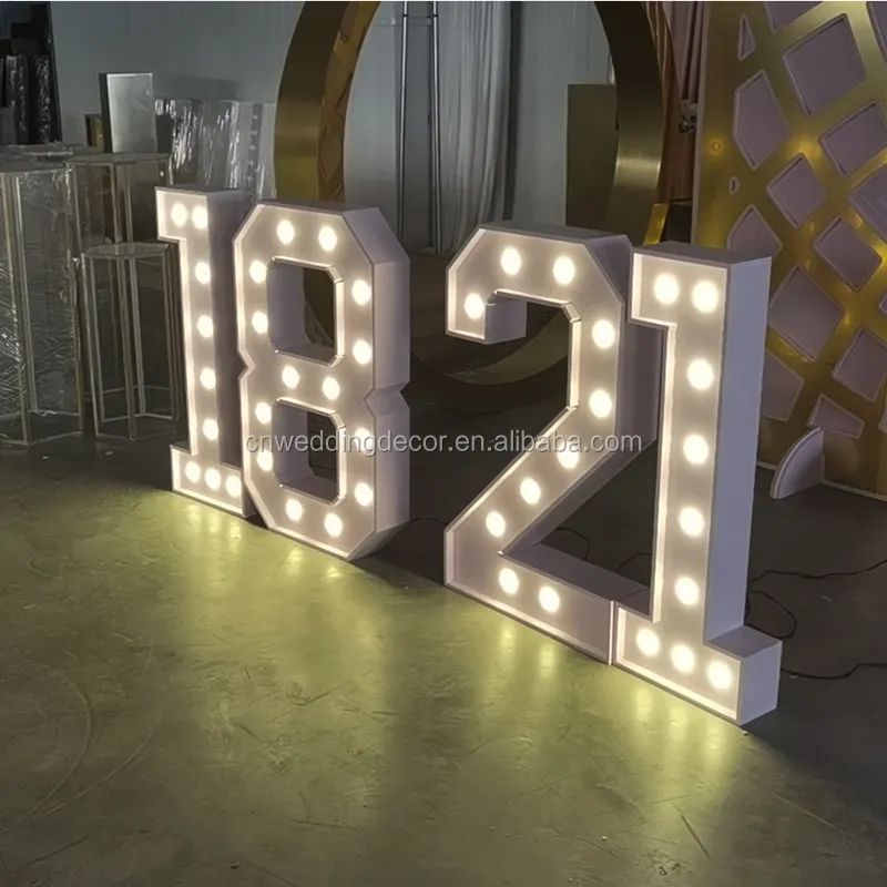 6 pies de altura led iluminado números para 50th aniversario de boda decoración de la fiesta