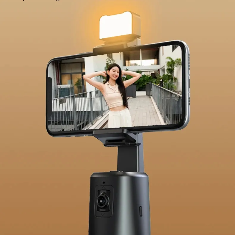 360 Độ Máy Ảnh Và Điện Thoại Chủ Mặt Theo Dõi Selfie Stick Ổn Định Đứng Di Động Xoay Selfie Gimbal