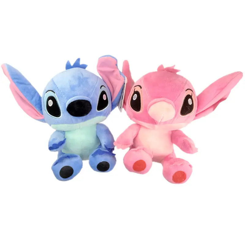 18cm indah Lilo & Stitch model pasangan kartun boneka mewah Anime boneka mainan bayi liontin mainan Kawaii hadiah ulang tahun anak-anak