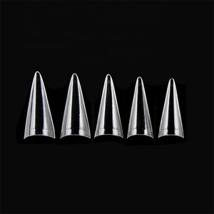 Orta Stiletto NAIL İpuçları Ultra düz yan yelken temizle renk ve güçlü Pro İpuçları yarım kapak Salon için - Product Image 5