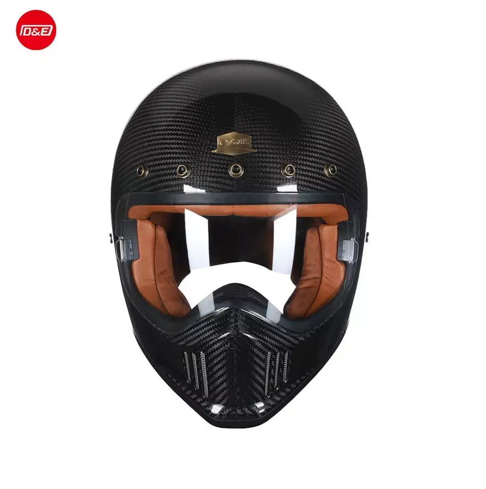 निर्माता पूर्ण चेहरा रेट्रो विंटेज हेलमेट सामरिक मोटरसाइकिल हेलमेट मोटो रेसिंग हेलमेट
