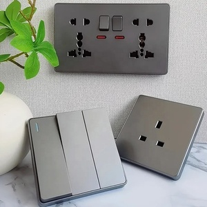 Nordic British Grey Wand leuchte mit großer Platte UK 13A Steckdose Universal <span class=keywords><strong>USB</strong></span> Typ C 18W Schnell lade buchse - Product Image 4