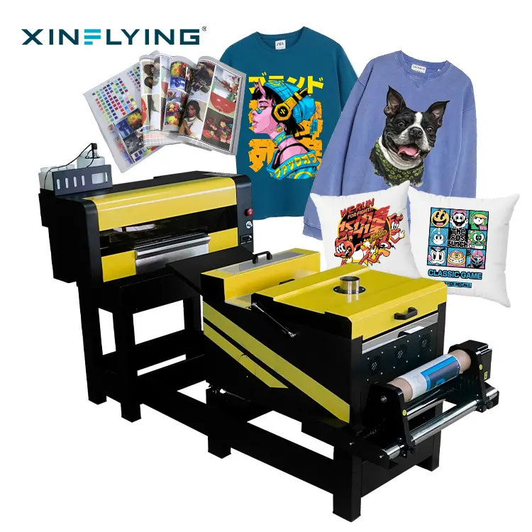 XinFlying A1 A2 A3 nuova stampante digitale DTF per PET Film t-shirt DTF 30cm 40cm 60cm con due XP600 testine di stampa Shaker polvere