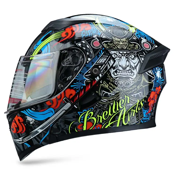 Custom double lenses motorcycle flip up modular helmet DOT certified