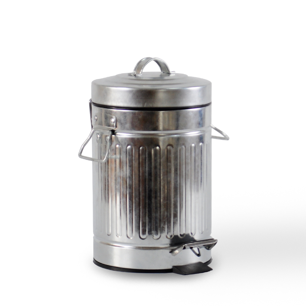 Hot Sales Bathroom Roman Cover Trash Can Stainless Steel Soft Close Pedal Waste Bins Embossed Design Bathroom Trash Bins