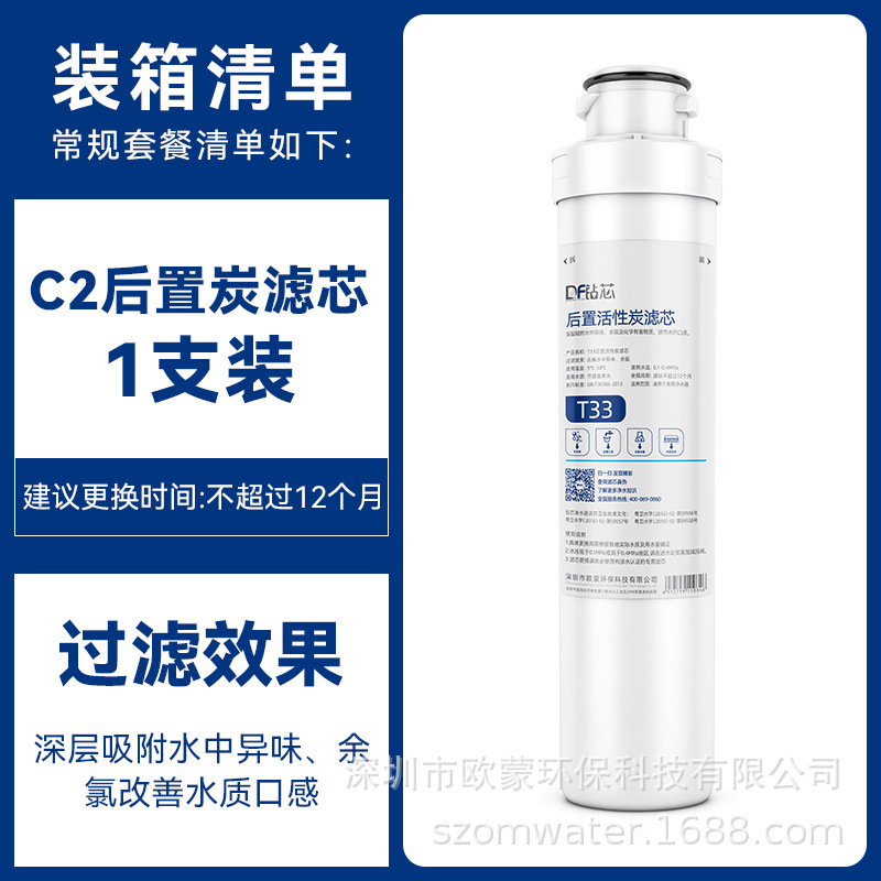 One post-installed particulate carbon filter element