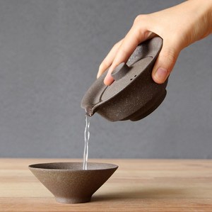 ストーンウェアクアイケカップ日本のハンドグラブポットティーセットトラベルポータブルガイワンカップ1ポットと2カップセット - Product Image 2