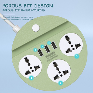 Soporte de teléfono de fábrica, toma de corriente Universal de 3 vías, tira de alimentación USB, multifunción, extensión redonda - Product Image 4