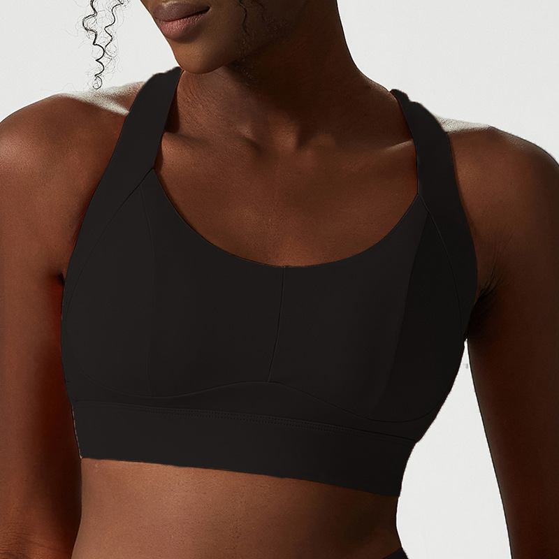 Traceless Adjustable Buckle Hollow Out X Back Running Vest Breathable Fast Dry Fitness Dancing Gym Yoga Sports Bra