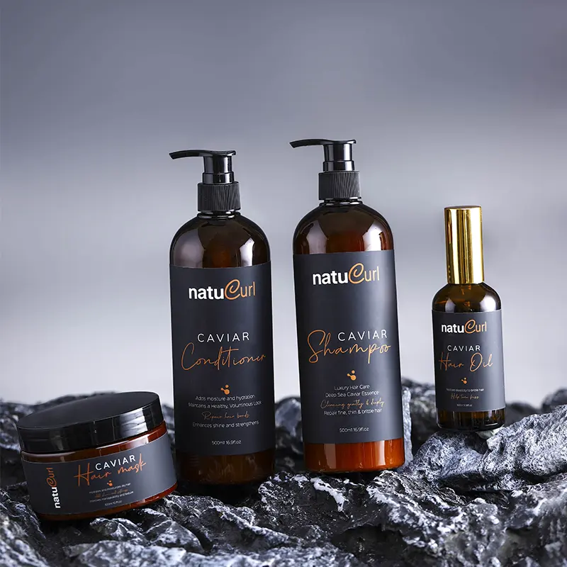 OEM Private Label Luxo Hair Care Tratamento Sulfato Livre Orgânico Hidratante Deep Sea Caviar Cabelo Shampoo e Condicionador Set