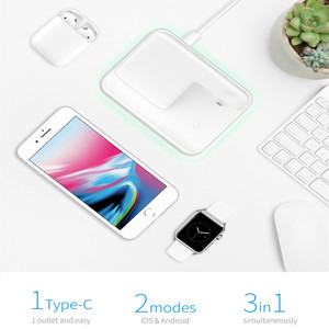 New 3 in <strong>1</strong> QI Wireless Charger Stand with Backlit for IPhone, <strong>Apple</strong> Watch and - Product Image 3