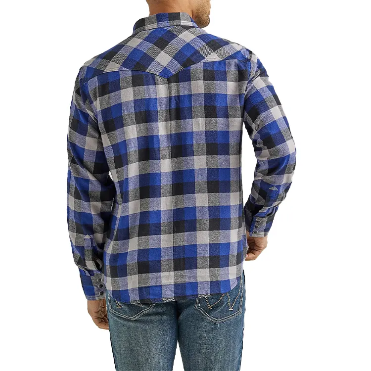 Camisas de manga larga con botones para hombre de buena calidad, Camisa de franela de algodón orgánico
