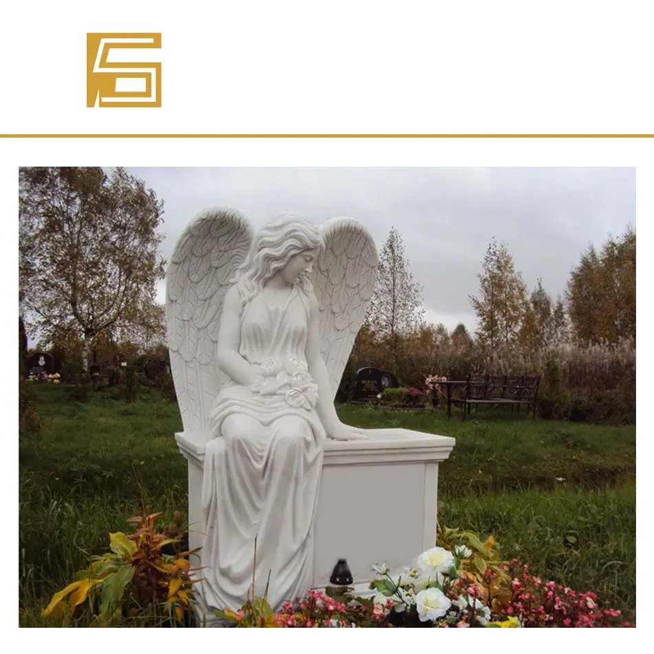 European design angel engraving monuments granite monuments double tombstones price