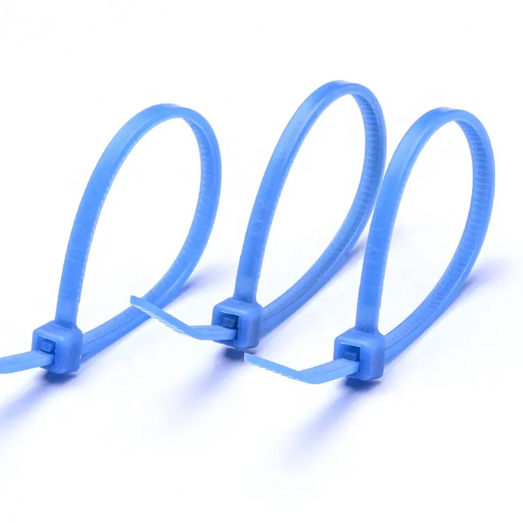 FSCAT Blue Teflons plástico zip braçadeiras de cabo de cabo são fáceis de instalar envoltórios padrão de cabo de ETFE 4.8*300mm