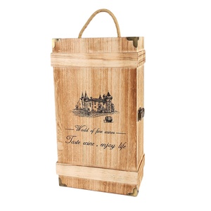 Bán buôn Nút Đóng Cửa 2 Chai Thông Wooden Box Wine Mang Crate Để Bán - Product Image 4