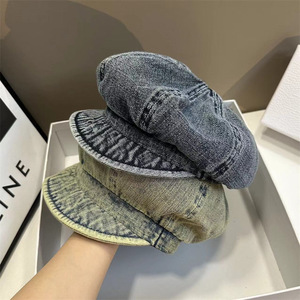 Rửa Sạch Cũ Denim Ngắn Hình Bát Giác Hat Cho Phụ Nữ Mùa Xuân Và Mùa Thu Mặt Trời Bảo Vệ <span class=keywords><strong>Net</strong></span> Người Nổi Tiếng Đám Mây Hat Thời Trang Hat - Product Image 2