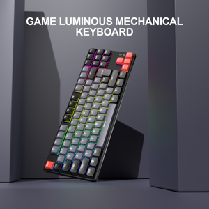 Teclado mecánico flotante TKL de 87 teclas, Teclado mecánico con cable brillante de colores mezclados - Product Image 2