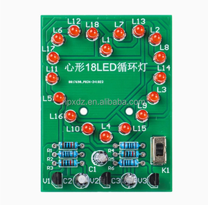 Herzförmige LED-Blinklauf leuchten Elektronische Produktion Lehr ausbildung DIY Schweiß praxis Leiterplatten Lose Teile
