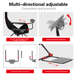 Charmount tốt nhất gấp có thể điều chỉnh Câu lạc bộ thể thao hoàn thành có thể gập lại đua mô phỏng buồng lái với chỗ ngồi - Product Image 5