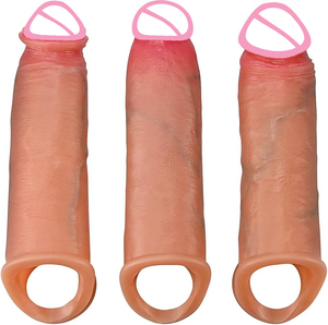 סימולציה בגודל גדול מעובה הסיפון כפול סיליקון סיליקון נוזלי דילדו שרוול הפין לגברים - Product Image 2