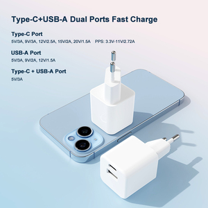 GAN PD 30W PPS QC 18W USB A + USB C 5V 3A Type C ชาร์จเร็วสำหรับ Apple Adapter อุปกรณ์เสริมสำหรับ telefono - Product Image 4