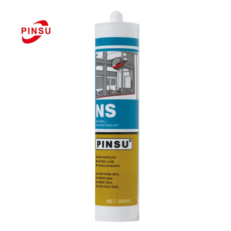 PINSU-NS איטום חזק סיליקון ניטרלי דבק זכוכית עמיד בטמפרטורה גבוהה עמיד בפני עובש